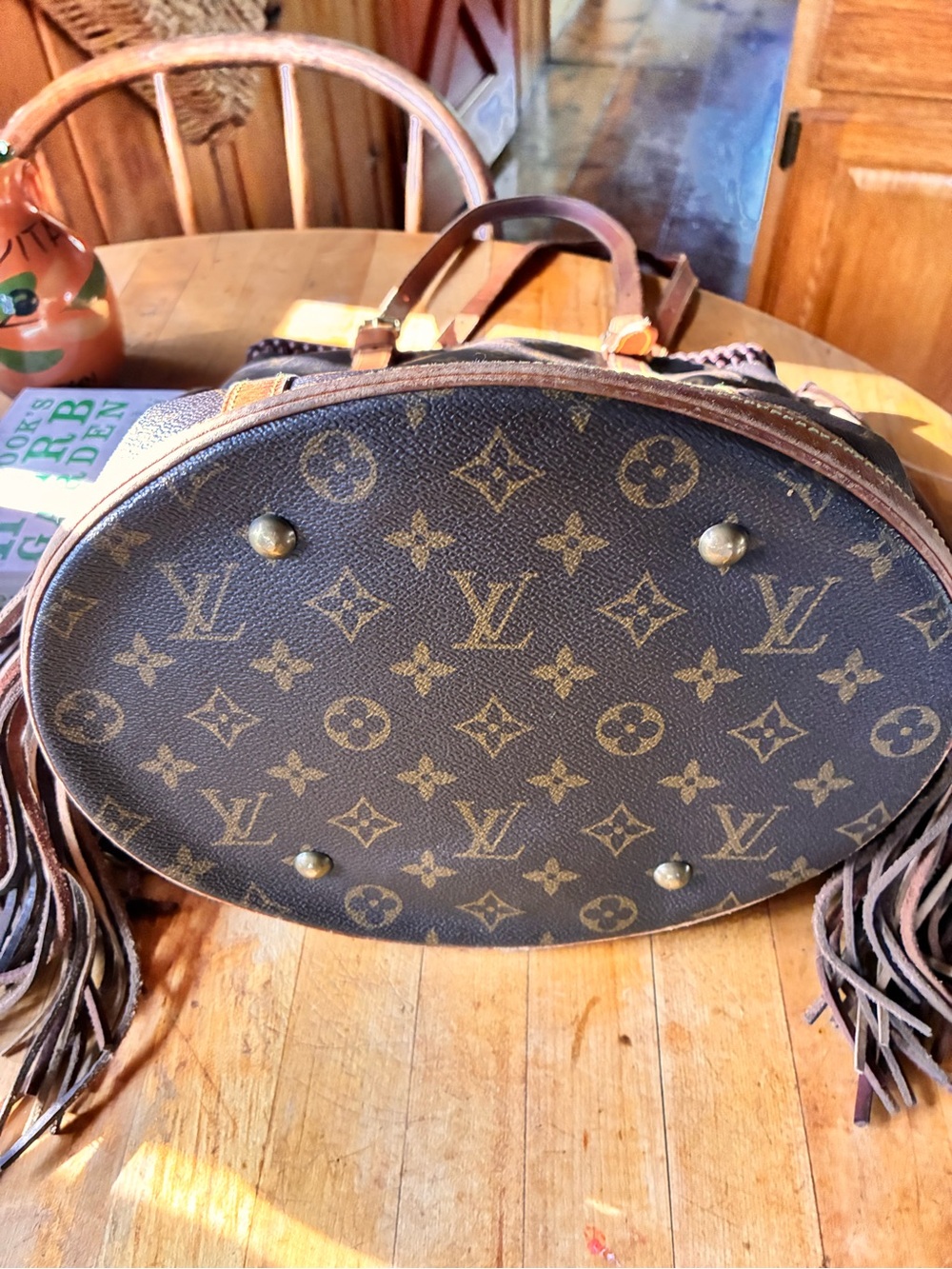 Louis Vuitton Monogram authentic Refurbished Brown and Tan Fringe Shoulder Bag - Picture 6 of 15